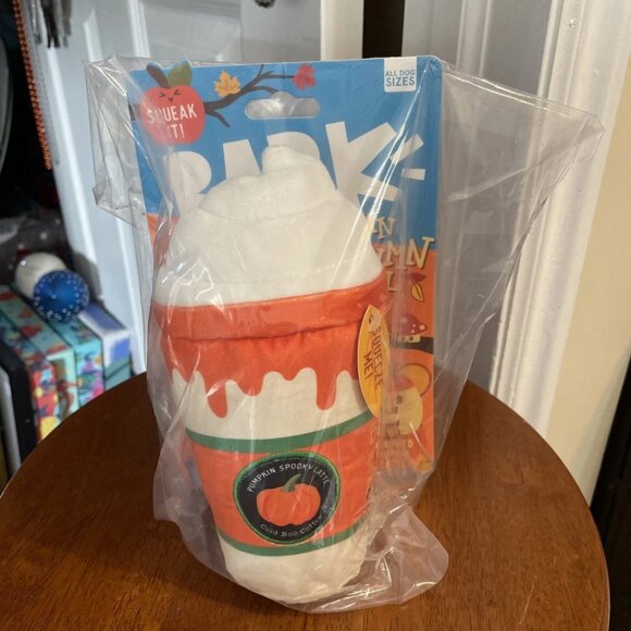 BARK Whipped Pupkin Latte Plush Pet Toy - NIP - Picture 2 of 4